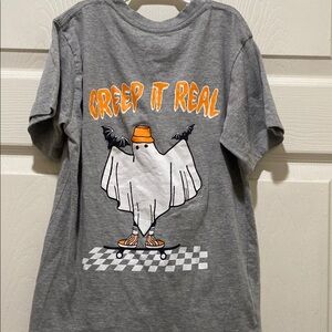 Gray Kids Shirt with Orange Accents